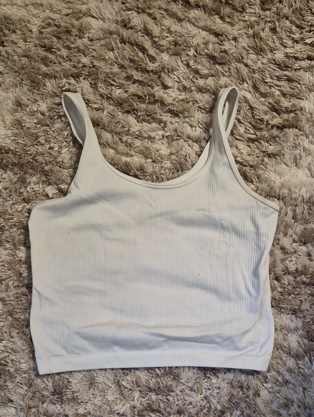 Women’s White Ribbed Tank Top